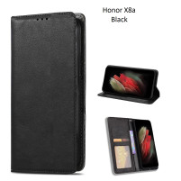 Луксозен кожен калъф тефтер Wallet FLEXI и стойка за Honor X8a CRT-LX1 / Honor X8a CRT-LX2 / Honor X8a CRT-LX3 черен 